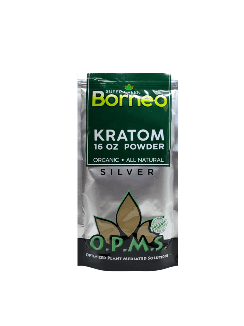 Copy of OPMS Borneo super green kratom silver 16oz powder min