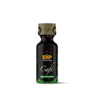 A bottle of EXP Cafe coffee on a white background.