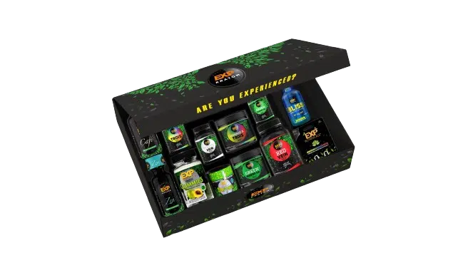 An Influencer Pack filled with a variety of green and black toys.